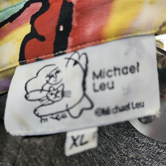 Michael Leu Vibrant Graphic Button Down Shirt - Picture 3 of 4